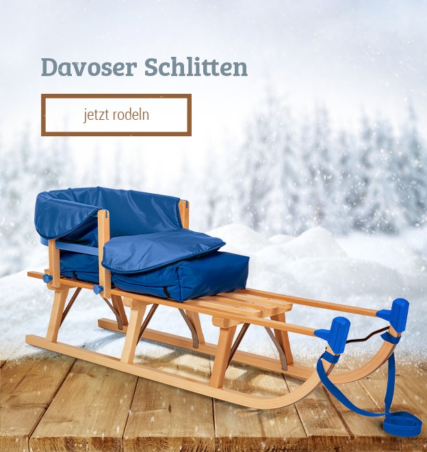 » Davoser | Rodelberg Rodel Neu Klappschlitten ® Holzschlitten